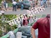 फ्लाईओवर की घेरे से टकराई कार 