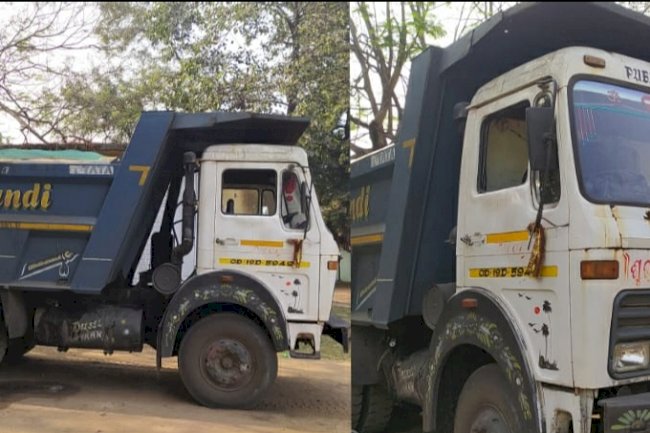 चोरी का रेत लेकर जा रही हाइवा जब्त 