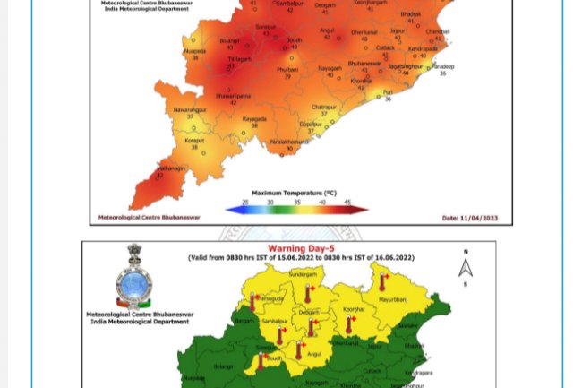 ओडिशा के कुछ जिलों में पीली चेतावनी जारी की गई है 