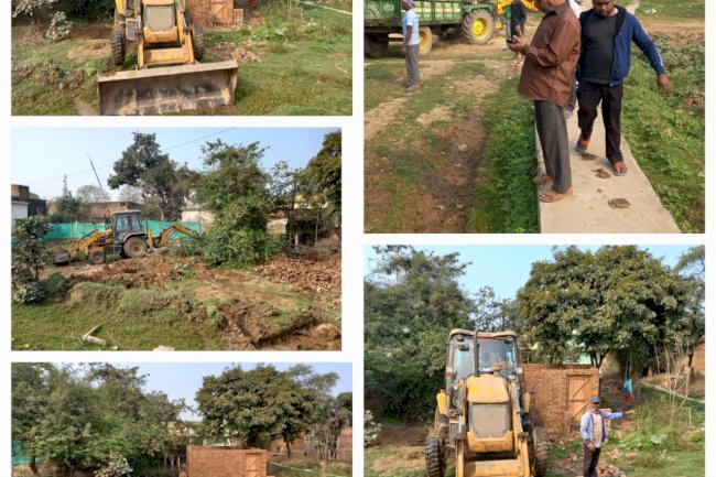छात्रावास में अतिक्रमण को ढाहाया गया