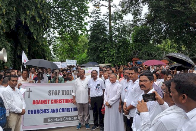 क्रिश्चियन समुदाय का जन आक्रोश -भाजपा ने कहा सरकार को बदनाम करने की शाजिस 
