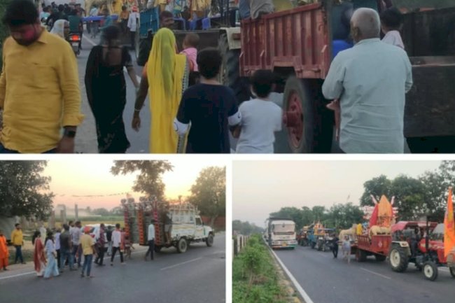 मां दुर्गा की विदाई पर भावुक हुए श्रद्धालु मनोरमा तट पर उमड़ा आस्था का जन सैलाब
