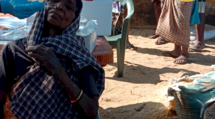 हाथीबाडी़ सामुदायिक स्वास्थ्य केंद्र की ओर से कोविड़ जाँच शिविर 