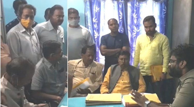भाजपा कार्यकर्ताओं द्वारा खंड़विकास अधिकारी का घेराव