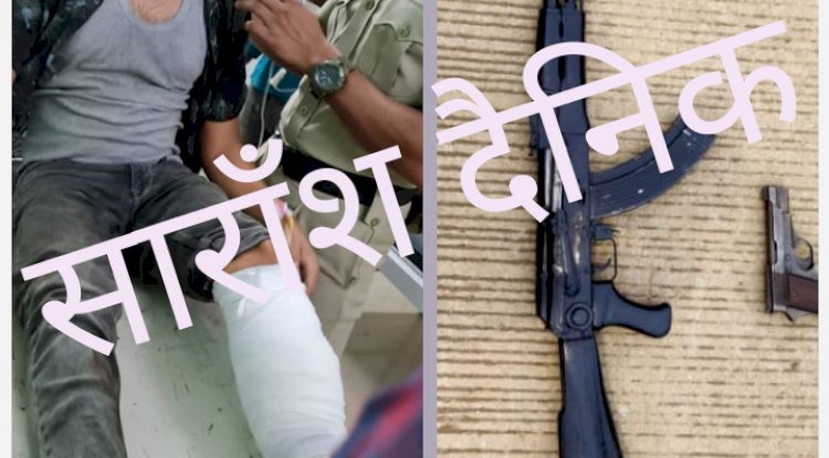 पुलिस मुठभेड में एक घायल एके 47 और पिस्टल जब्त