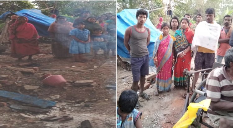 कड़ाके की ठंड में खुले आसमान के नीचे गुजारा करने को मजबूर 20 परिवार 