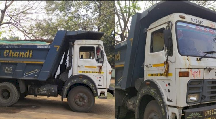 चोरी का रेत लेकर जा रही हाइवा जब्त 