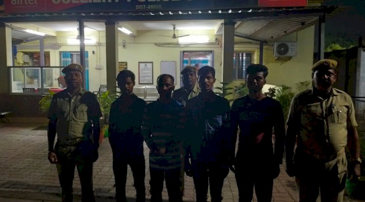 चोरी से कोयला ले जाते चार ट्रको के साथ चार लोग पुलिस की गिरफ्त में 