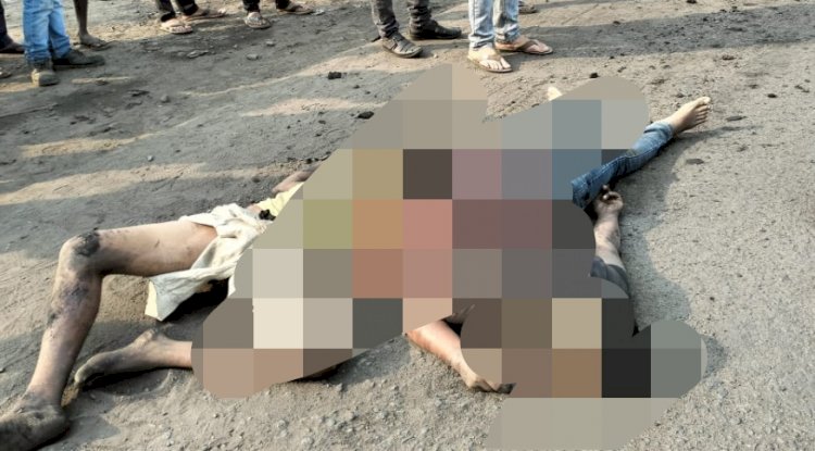 भीषण सड़क हादसे में दो लोगों की दर्दनाक मौत 
