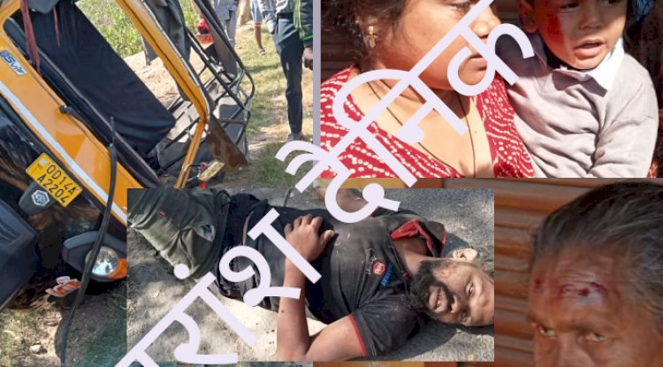आटो रिक्शा पलटने से सभी सवारी घायल 