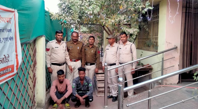 चोरी की सेंट्रीग प्लेट समेत आरोपी गिरफ्तार 