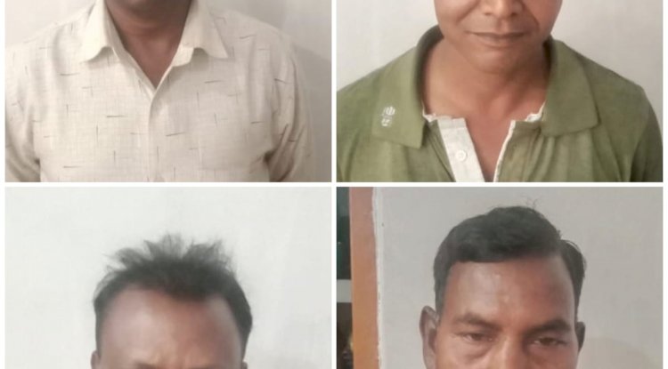चार जुआरी को चेतावनी देकर छोडा़ पुलिस ने