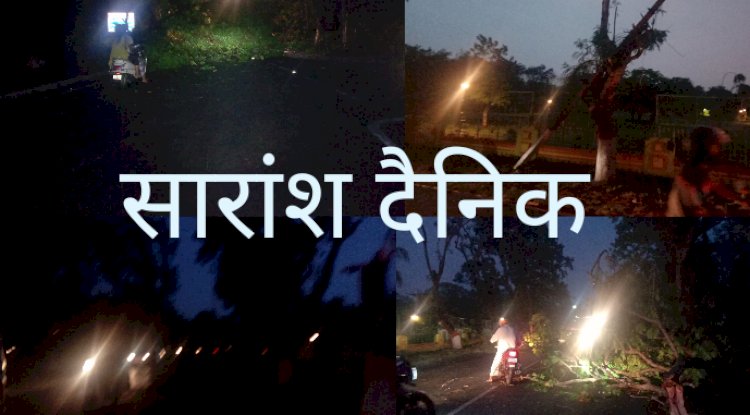 तेज हवा व बिजली के साथ हुई बारीस 