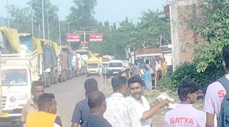 नेशनल हाईवे पर टला बड़ा हादसा जाम से जुझा हाइवे
