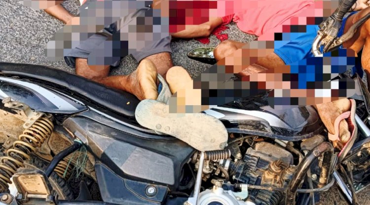 हाइवा ने दो मोटरसाइकिल सवार को कुचलकर छत विछत किया