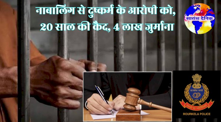 नाबालिग से यौन शोषण करनेवाले‌‌‌ को 20 साल की सजा चार लाख का जुर्माना