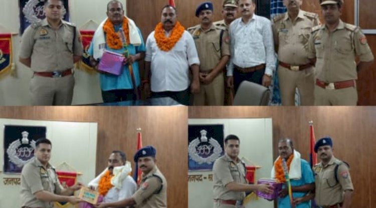 अवकाश प्राप्त दो पुलिस कर्मियों की ससम्मान विदाई