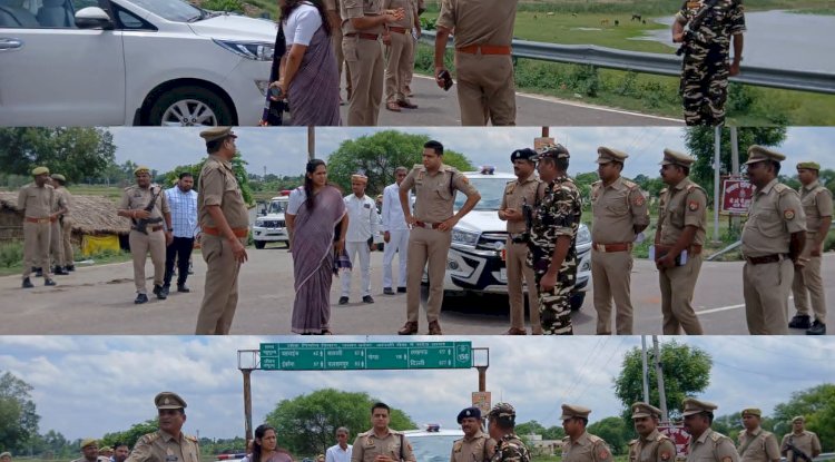 सीमावर्ती क्षेत्र में सुरक्षा व्यवस्था सुदृढ़ीकरण हेतु प्रसाशनिक अधिकारियों का नीरीक्षण