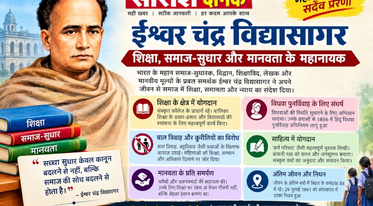 ईश्वर चंद्र विद्यासागर शिक्षा समाज सुधार और मानवता के महानायक