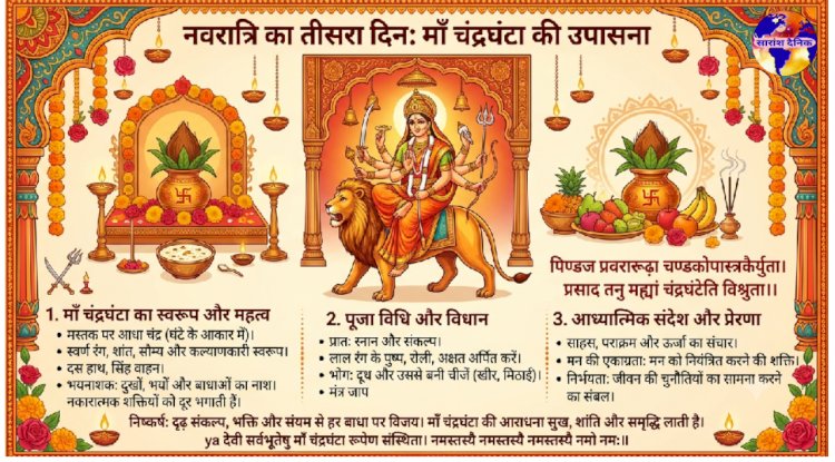 नवरात्रि का तीसरा दिन: माँ चंद्रघंटा की उपासना
