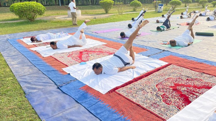 योग दिवस के पहले पूर्वाभ्यास 