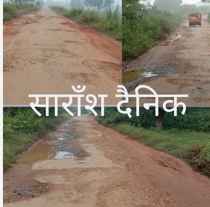 राहगीरो की परेशानी बनी गड्ढो़ से पटी सड़क 
