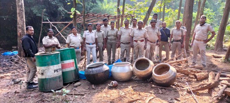 आबकारी विभाग की संयुक्त छापामारी में 12200 किलो जावा नष्ट 