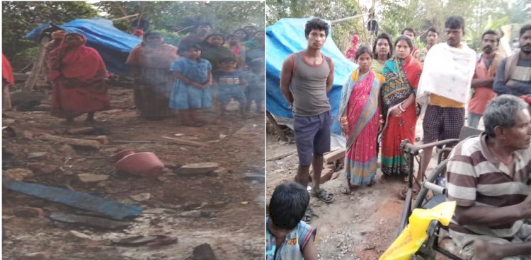 कड़ाके की ठंड में खुले आसमान के नीचे गुजारा करने को मजबूर 20 परिवार 