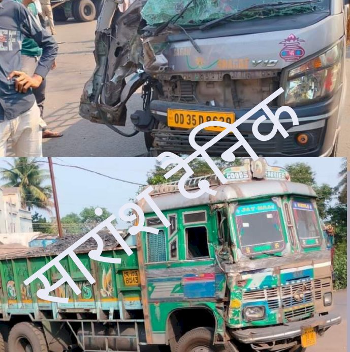 दो वाहनो में  हुई आमने सामने की टक्कर में चालक गंभीर रूप से घायल 