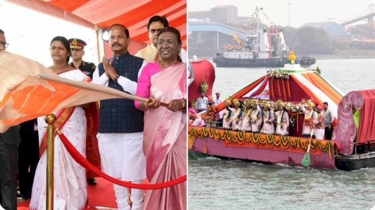 ओडिशा के पारादीप बंदरगाह पर राष्ट्रपति ने मनाया बोइता बंदना 