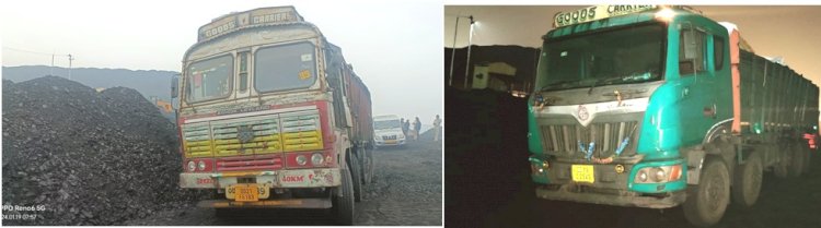 चोरी के दो कोयला ट्रक जब्त