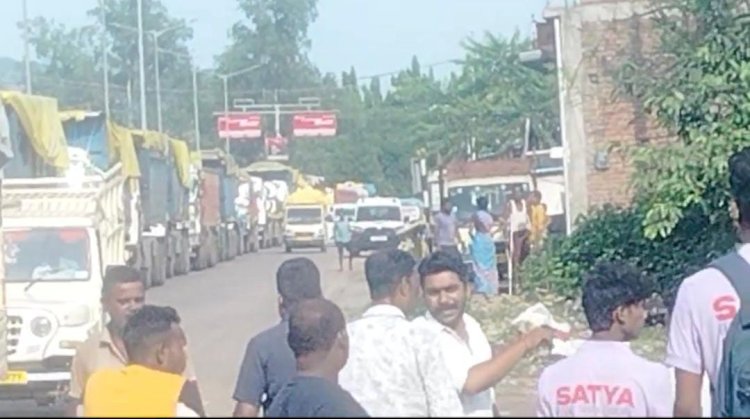 नेशनल हाईवे पर टला बड़ा हादसा जाम से जुझा हाइवे