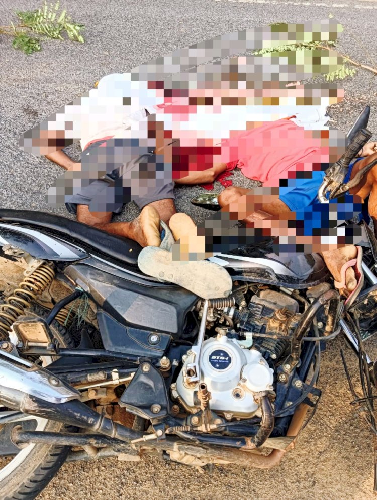 हाइवा ने दो मोटरसाइकिल सवार को कुचलकर छत विछत किया