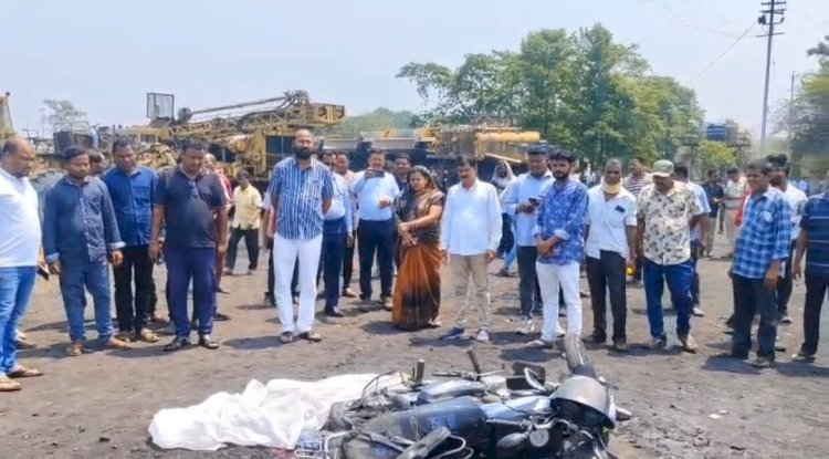 डंपर की ठोकर से डंपर ऑपरेटर की मौत 