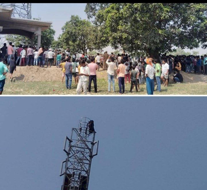 बस्ती में फिर टावर पर चढ़ी युवती घंटों चला हाई वोल्टेज ड्रामा