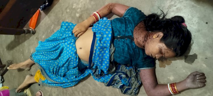 महिला की संदिग्ध मौत मायके वालों ने लगाया हत्या का आरोप 