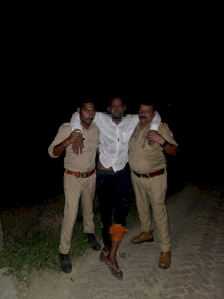 पुलिस की जबाबी कार्यवाही में गौतस्कर को लगी गोली