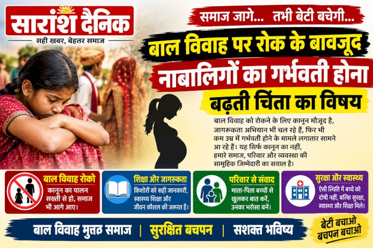 नबालिगो के गर्भधारण के बढ़ते मामले चिंता का बिषय 
