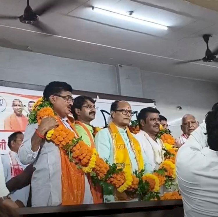 भारतीय जनता पार्टी के नवनियुक्त जिला प्रभारी एवं क्षेत्रीय महामंत्री का भव्य स्वागत