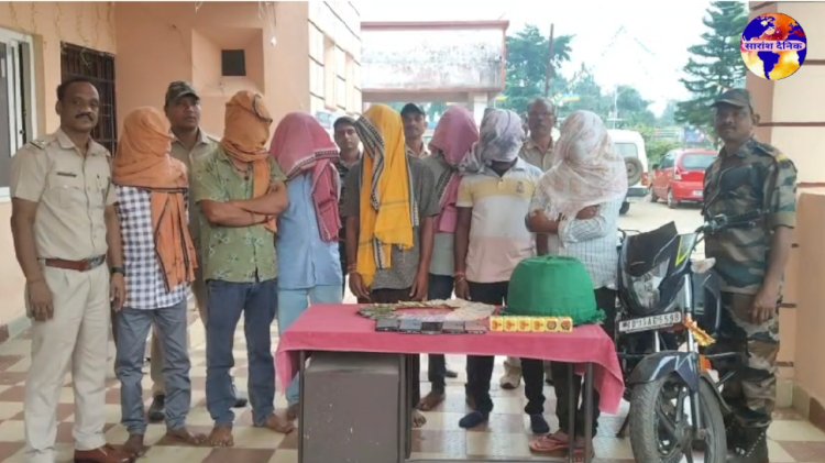 जुए के अड्डे पर पुलिस की रेड 7 लोग गिरफ्तार