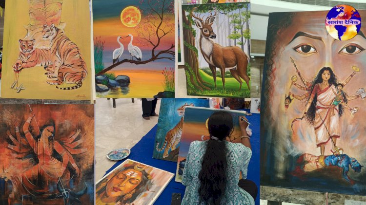 चित्रकला कार्यशाला एवं प्रदर्शनी में जिवंत होती कलाकारों की कल्पना